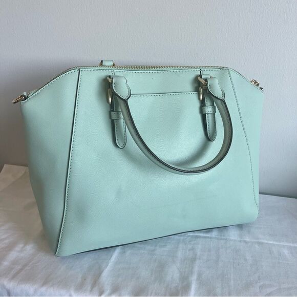 NEW | MICHAEL KORS Selma Raven Mercer Ciara Large TZ Satchel Tote Cyan Bag - Picture 7 of 15